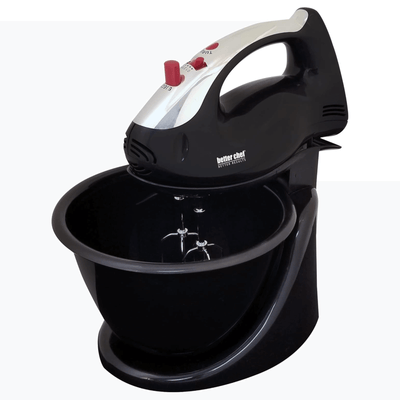 Better Chef 200 Watt Stand/Hand Mixer with Mixing Bowl Black