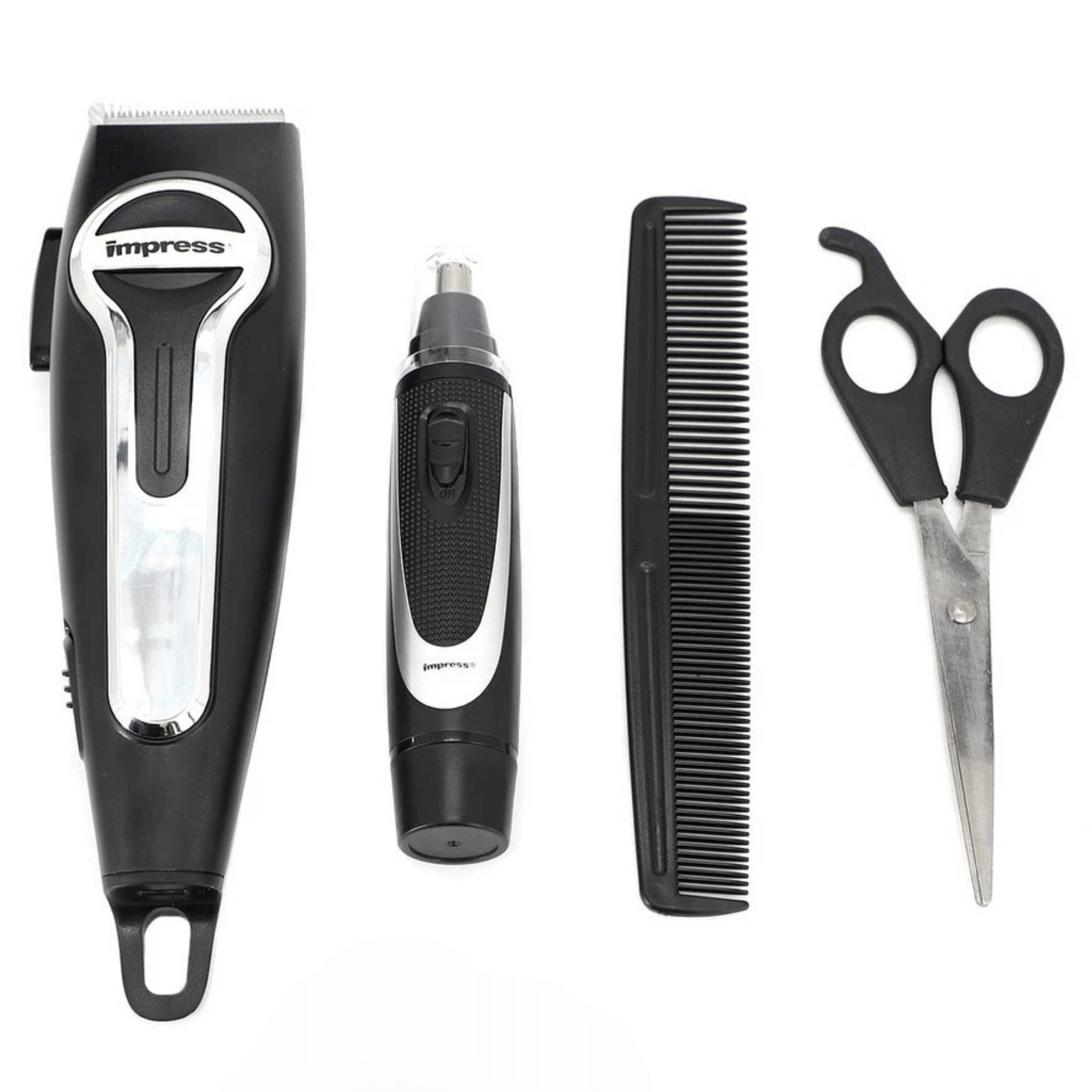 Impress 18-Pce Rechargeable Hair Clipper and Nose Trimmer Set