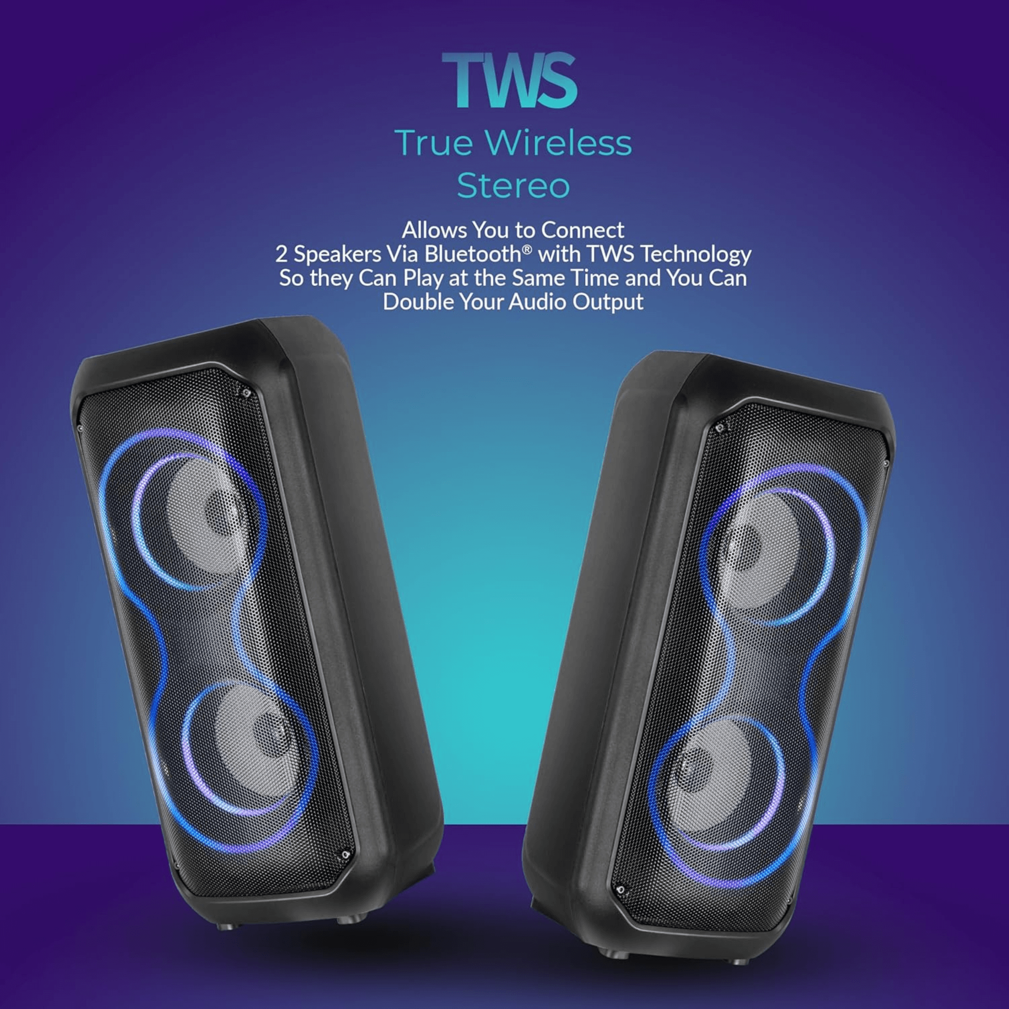 IQ Sound 2x4-Inch High Efficiency Bluetooth Speaker System