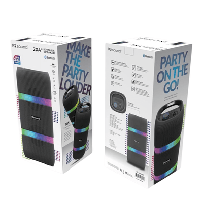 IQ Sound 2 x 4-Inch Portable Bluetooth TWS LED Speaker