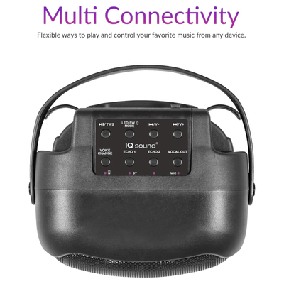 IQ Sound Karaoke Kraze 2x 4-Inch Portable Bluetooth Speaker