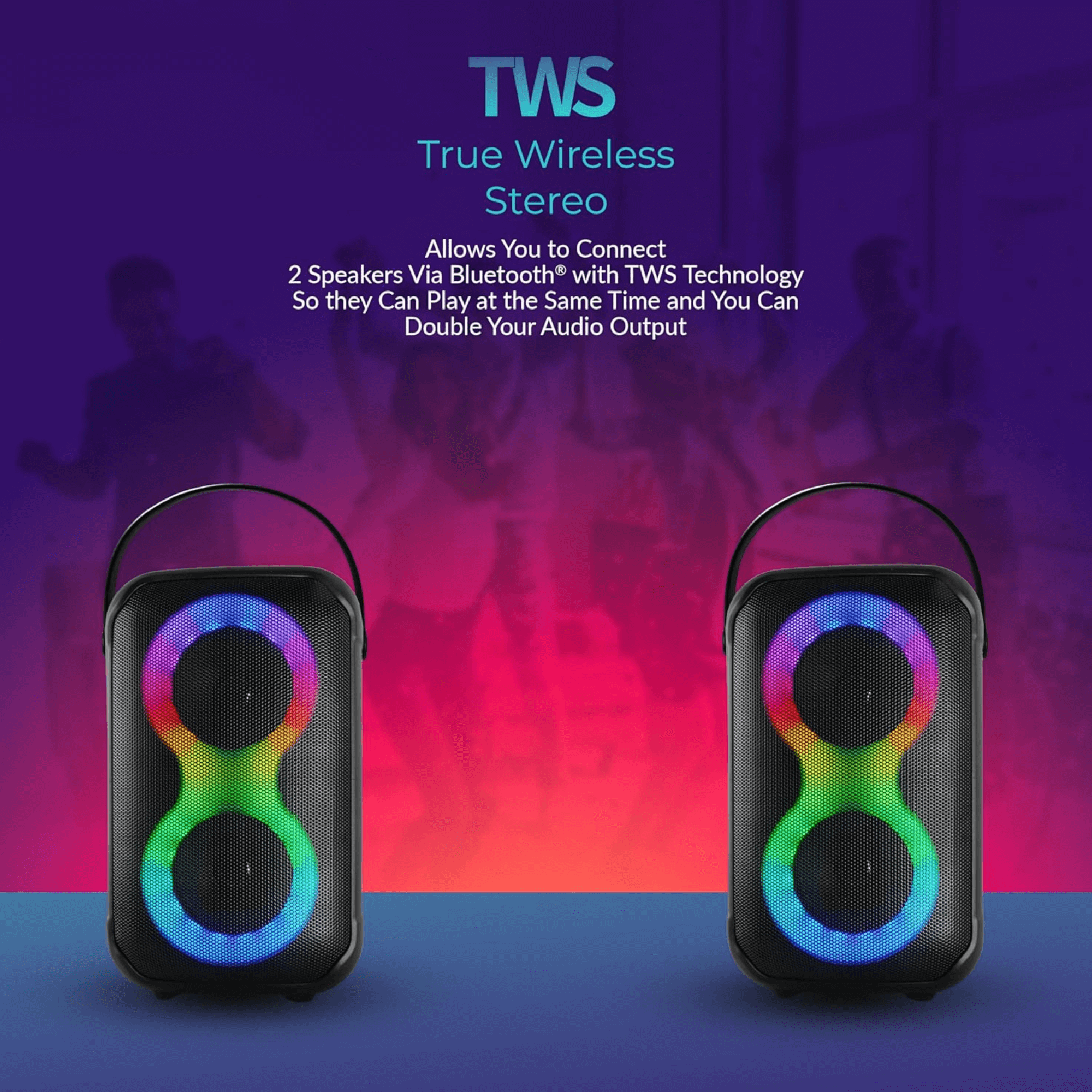 IQ Sound Karaoke Kraze 2x 4-Inch Portable Bluetooth Speaker