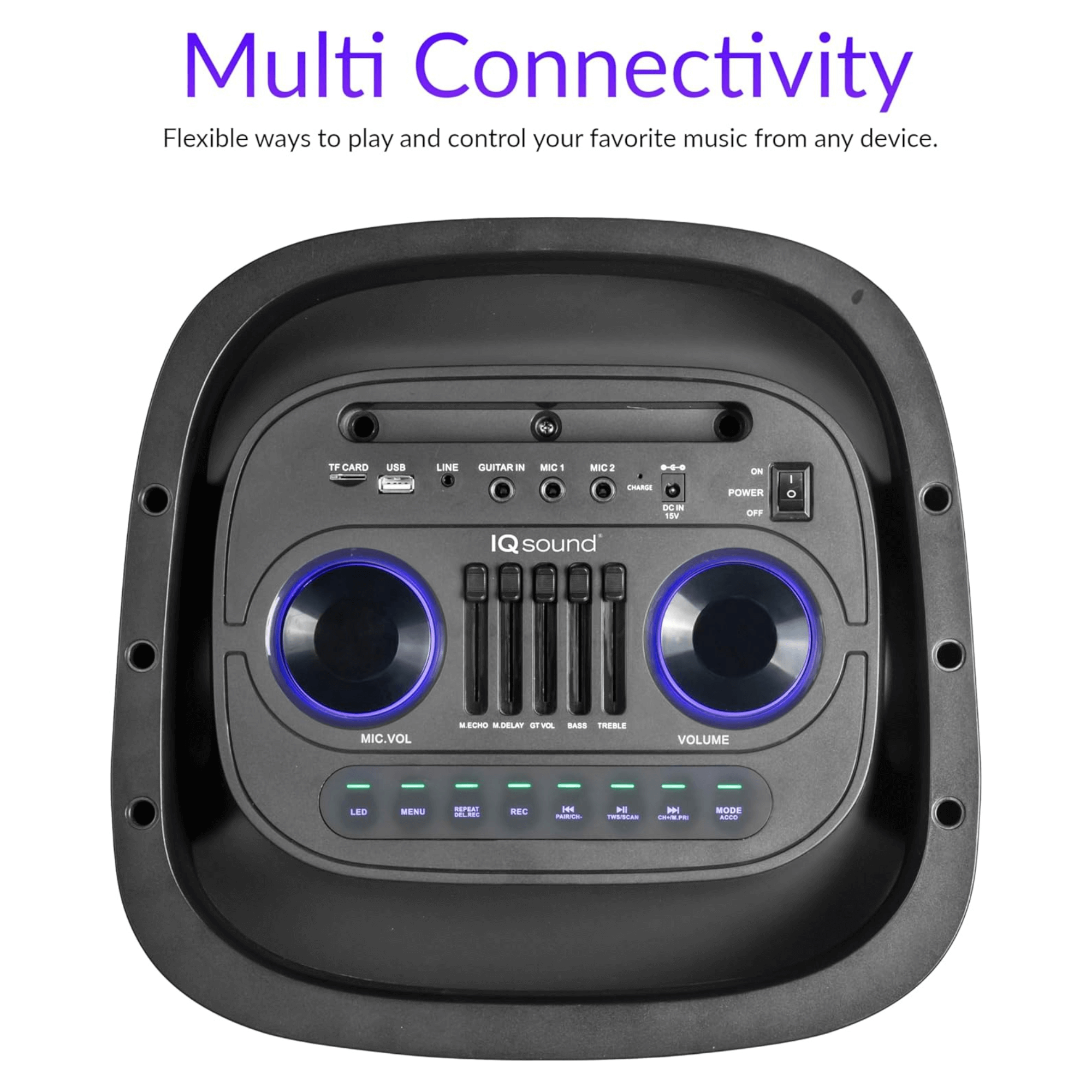 IQ Sound 2x10-Inch Portable Bluetooth DJ Speaker