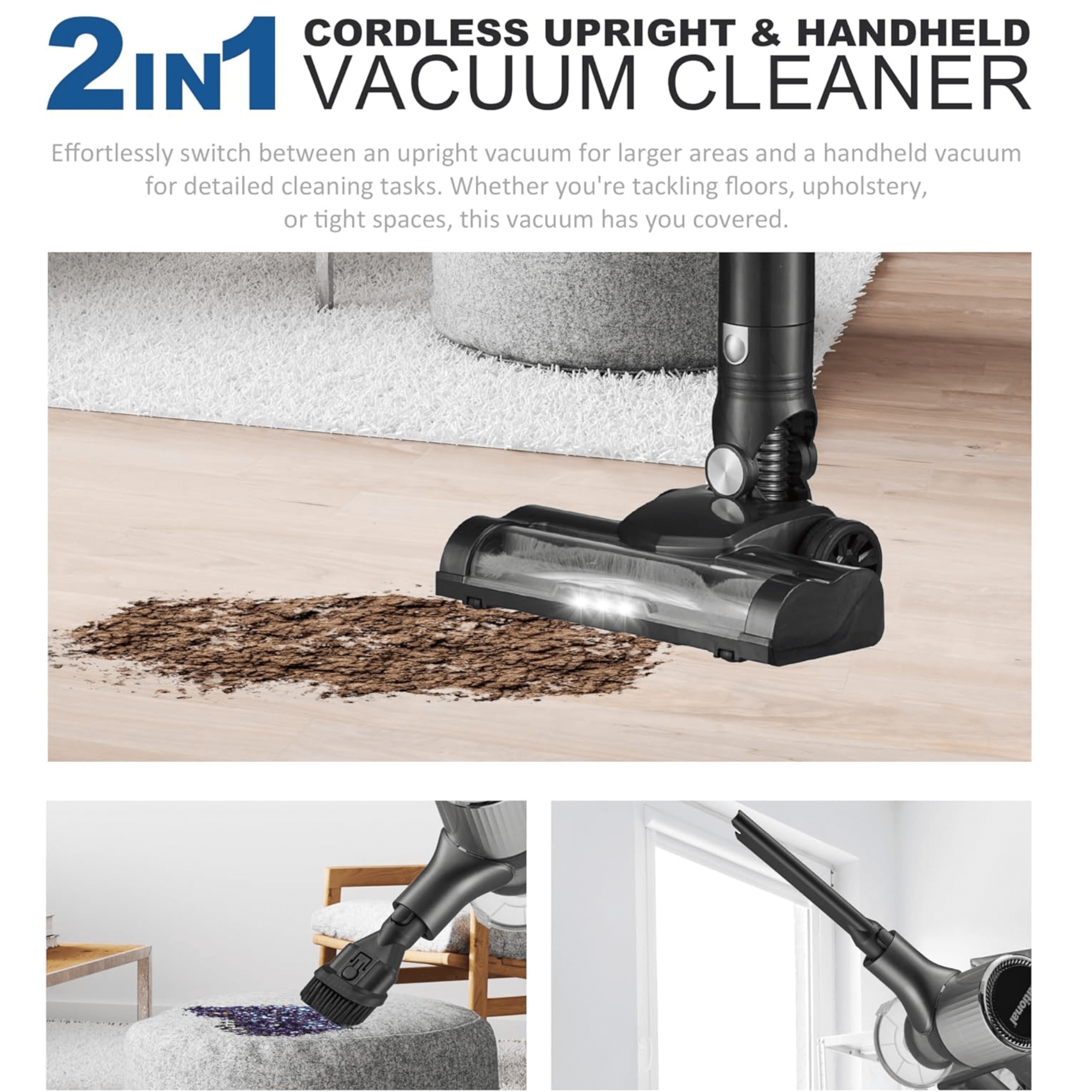 National 2-in-1 Cordless Upright and Handheld Vacuum Cleaner