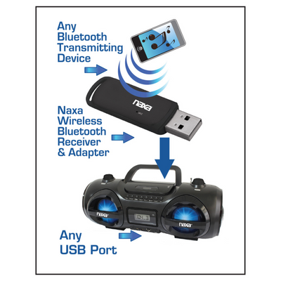 Naxa Wireless Audio Adapter with Bluetooth® for USB Connectors