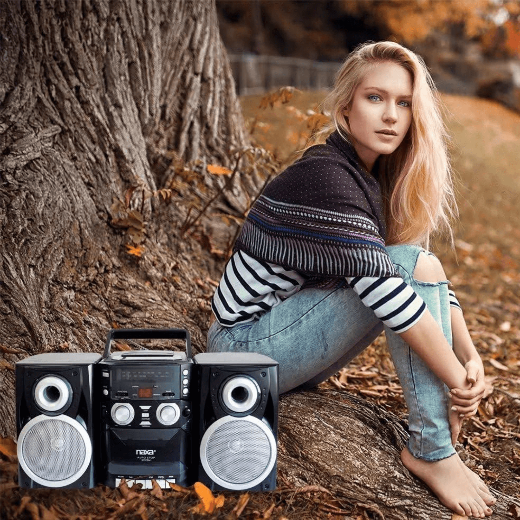 Naxa Portable CD Player with AM/FM Stereo Radio Cassette Player/Recorder - REFURBISHED