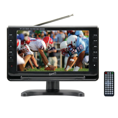 Supersonic 7" Portable Digital LCD TV with USB & SD Inputs, 12 Volt ACDC Compatible for RVs (SC-195)
