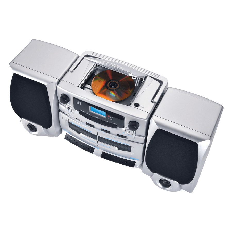 Bluetooth Audio System with Double Cassette Recorder & Built-In Mic (SC-2121BT)