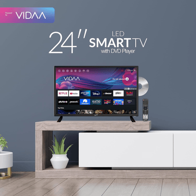 Supersonic Smart 24-inch VDAA DLED AC/DC Television with DVD Player & 12V Car Cord