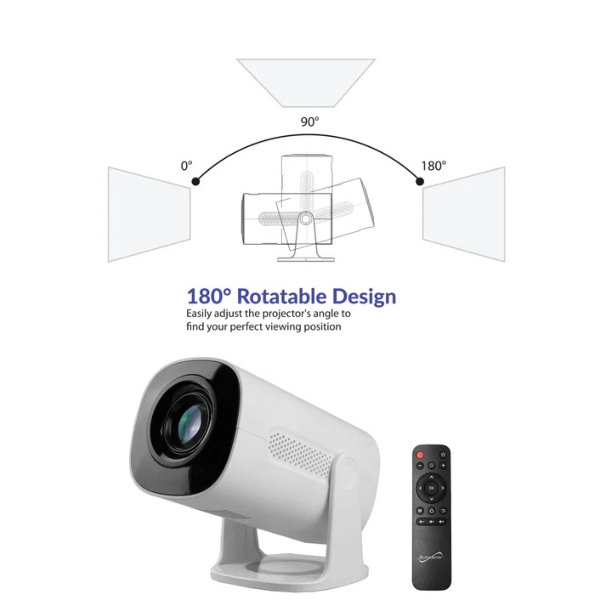 Supersonic Smart WiFi Streaming Projector with Bluetooth