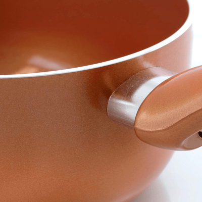 Better Chef 1.5Qt Ceramic-Coated Copper-Tone Saucepan with Glass Lid