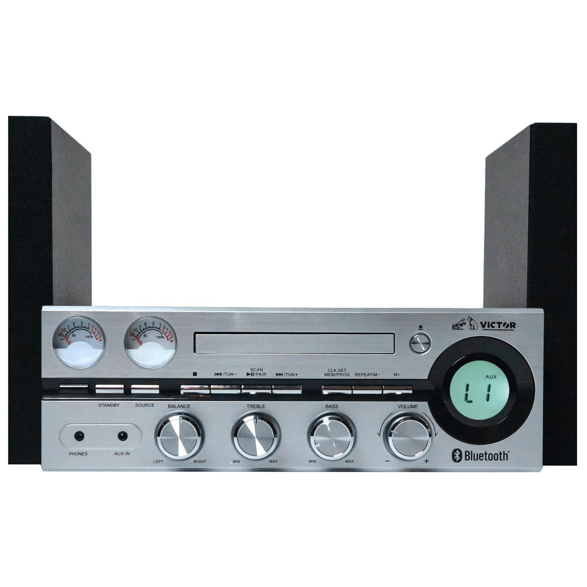 Hi-Fi Stereo System Musical Player, Power Receiver, Yellow Speakers,  Multimedia Center Stock Photo, Picture and Royalty Free Image. Image  42093845.