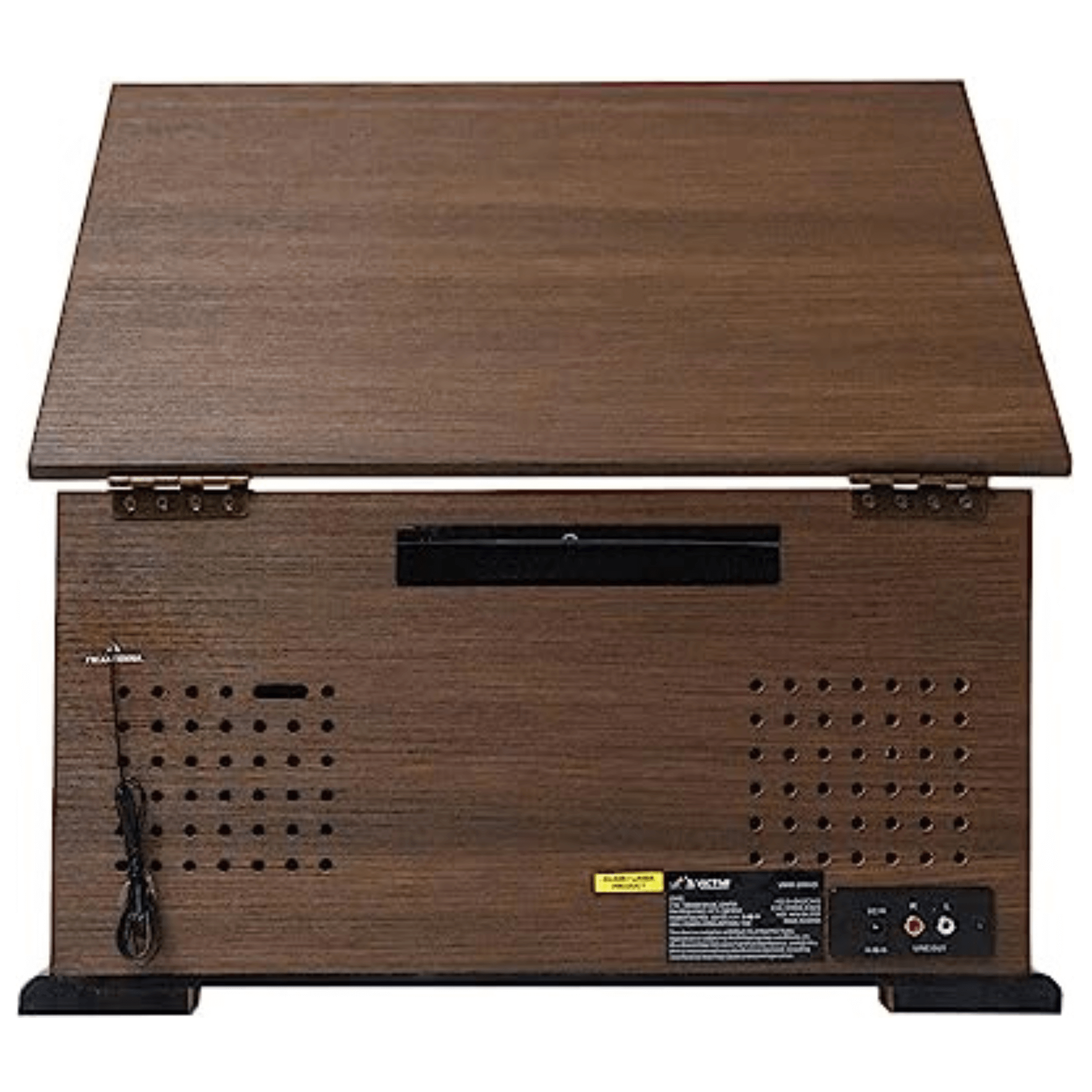 Victor State 7-in-1 Wood Music Center with 3-Speed Turntable and Dual Bluetooth