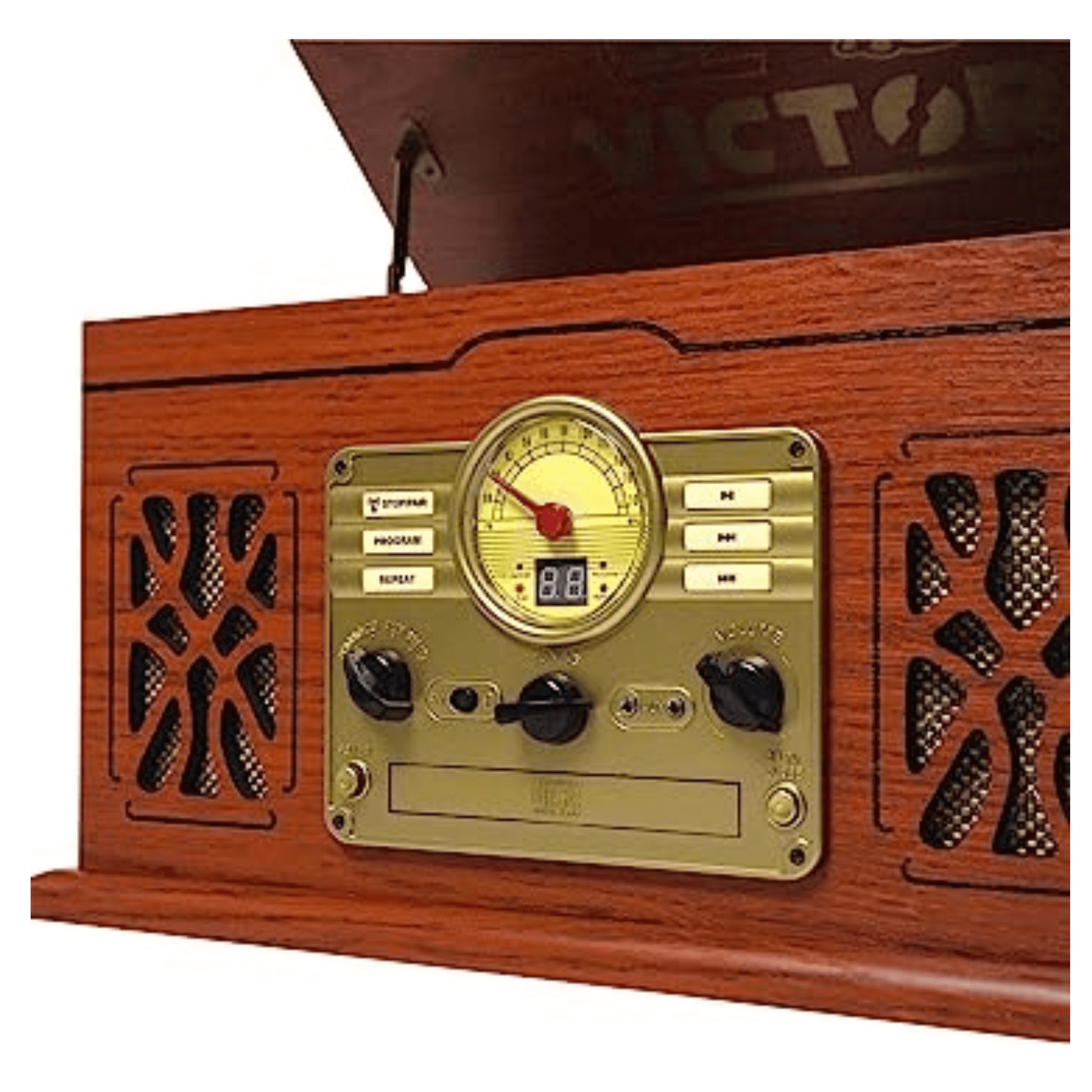 Victor State 7-in-1 Wood Music Center with 3-Speed Turntable and Dual  Bluetooth