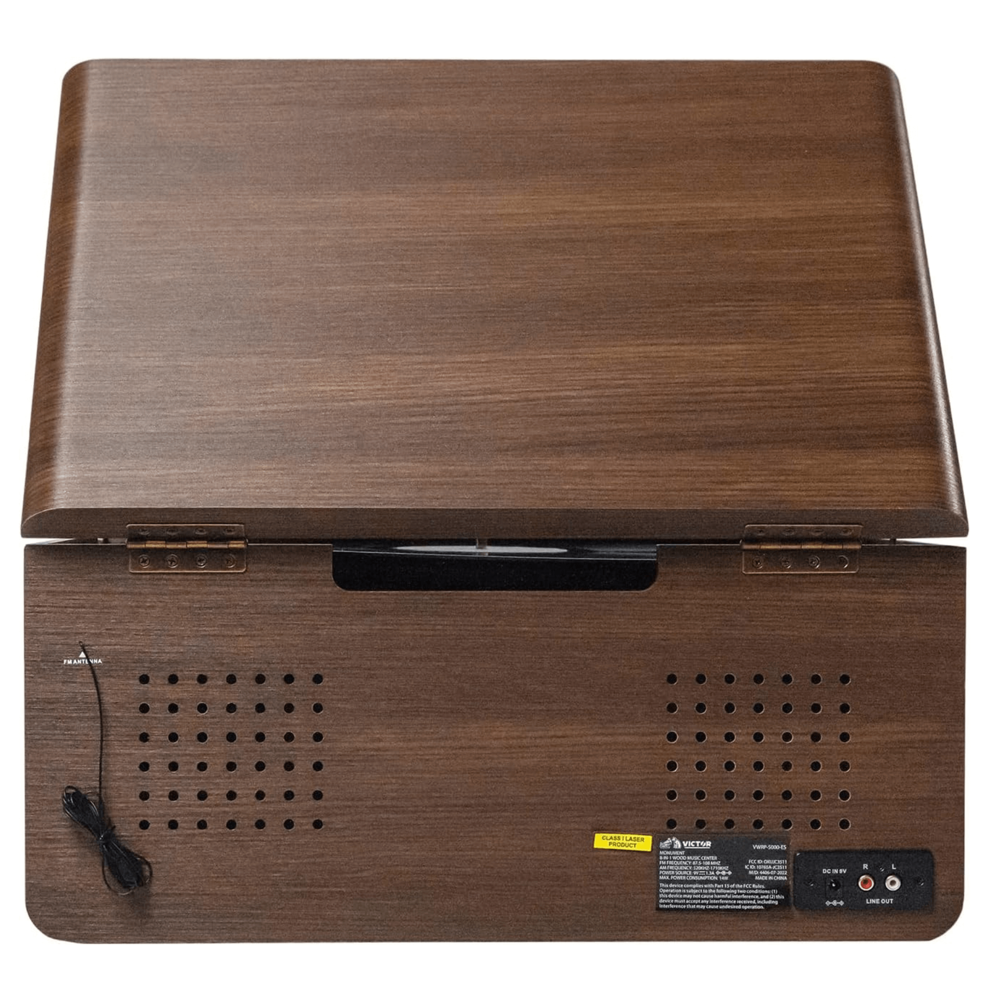 Victor Monument 8-in-1 Wood Music Center with 3-Speed Turntable & Dual Bluetooth