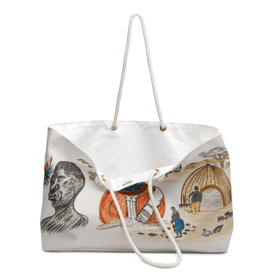 PimsArt African Heritage Village Weekender Bag From Original Drawing