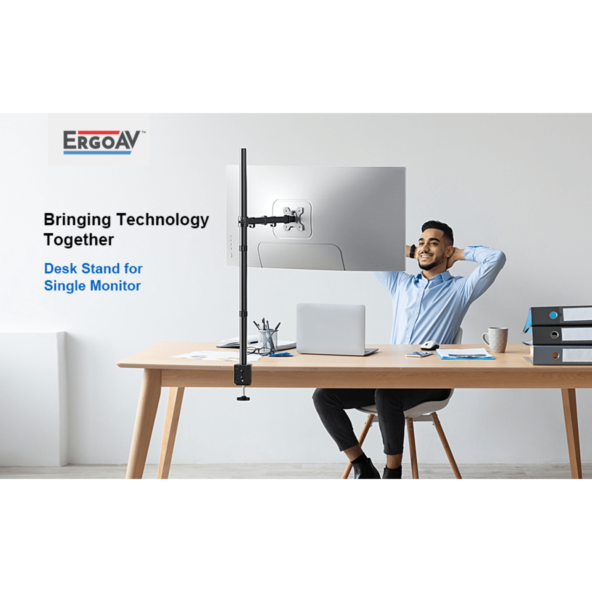 ErgoAV Motion Mount for Single Monitors 13" to 27"