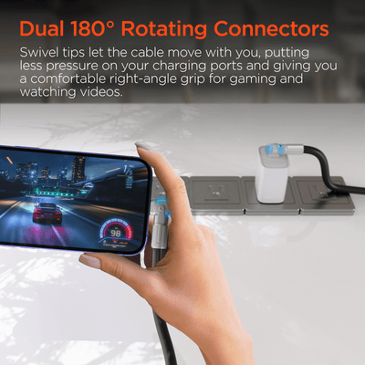 HyperGear Chunky180° 100W USB-C to USB-C Rugged Fast Charge Cable 6ft