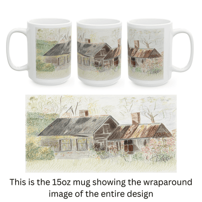 PimsArt Country Cottage Sketch Mug From Original Drawing