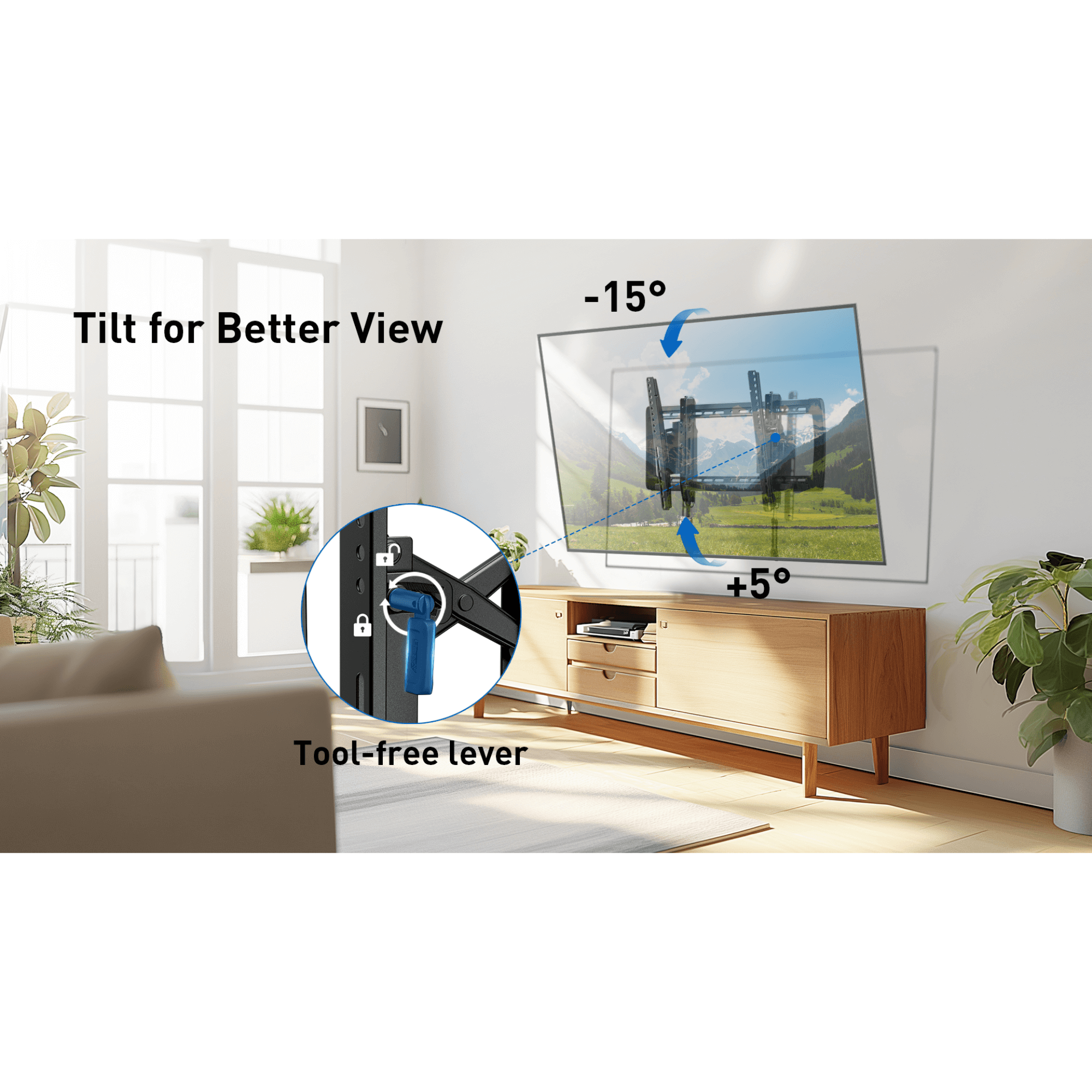 ErgoAV Large Extend and Tilt Mount with Level Adjust for 42" to 98" TVs