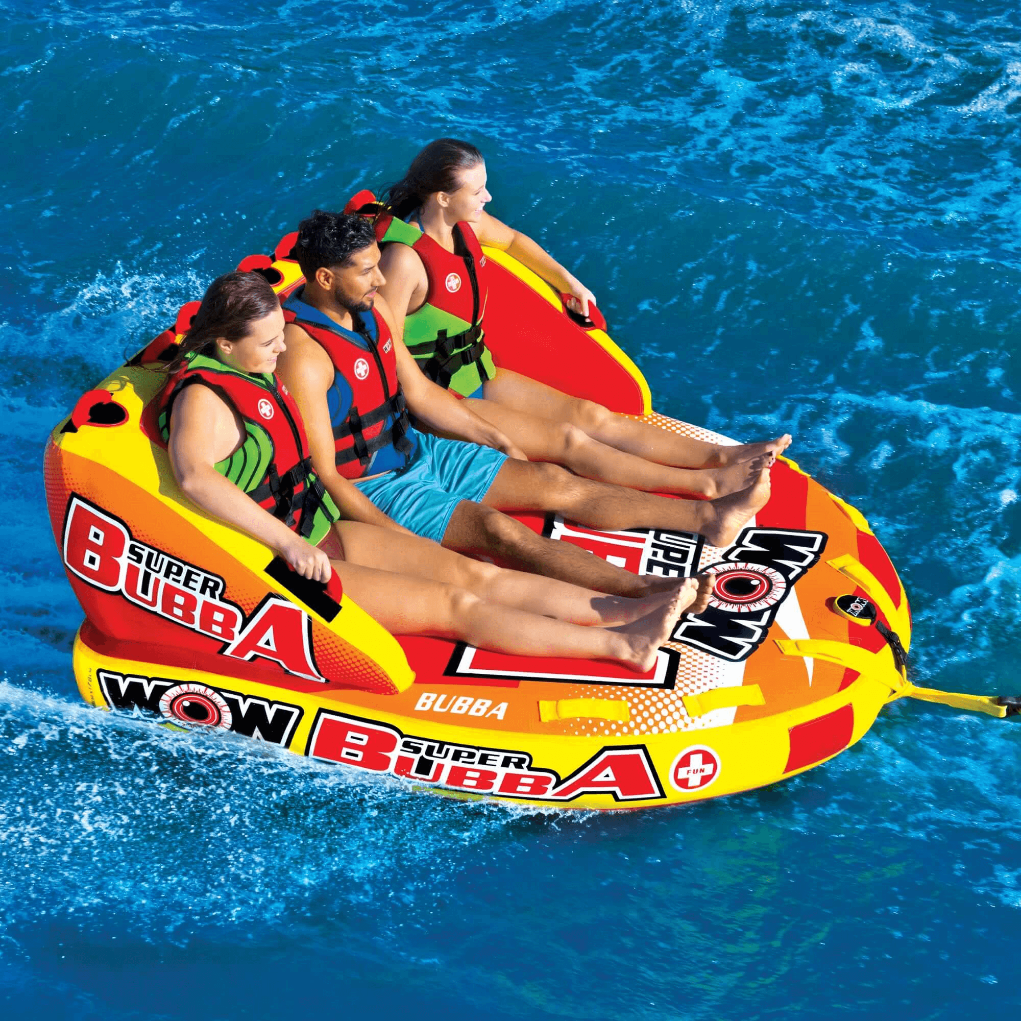 WOW Watersports Super Bubba 1-3 Person Inflatable Towable Deck Tube