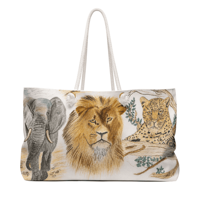 PimsArt Big 5 Safari Animals Weekender Bag From Original Drawing