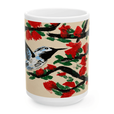 PimsArt Hummingbird and Cherry Blossom Mug From Original Painting