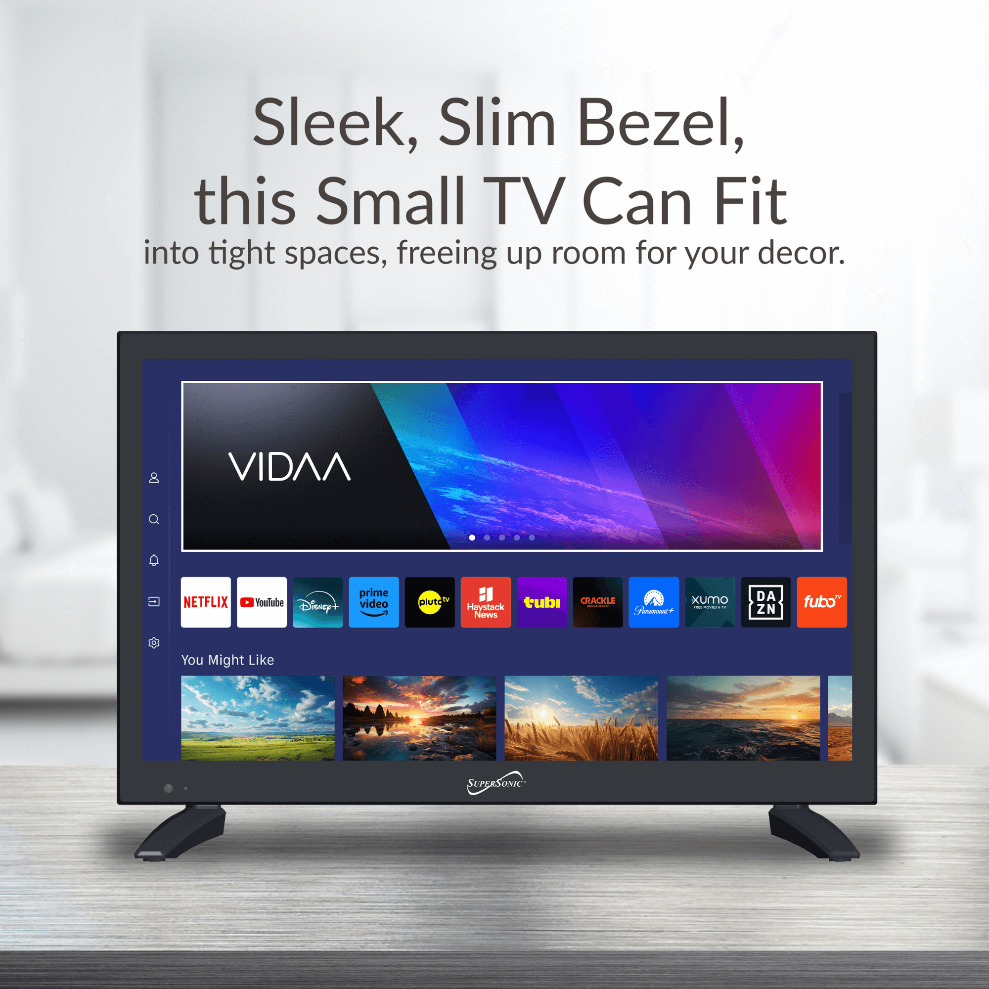 Supersonic 19" VIDAA ACDC Compatible LED Smart TV with Built-In WiFi