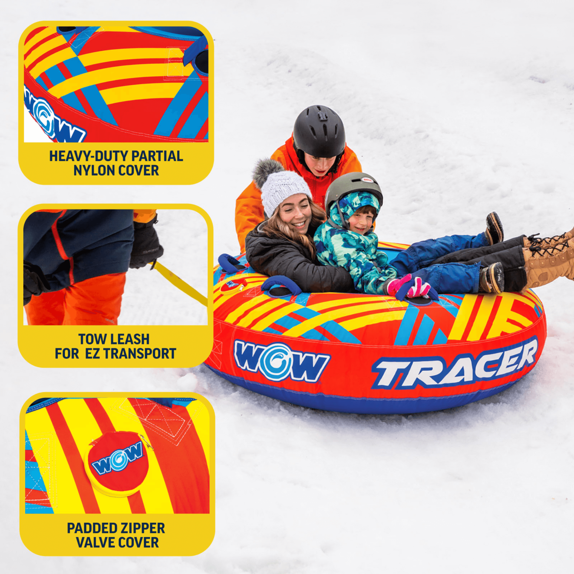 WOW Watersports Tracer Snow Tube Towable for Summer & Winter Action