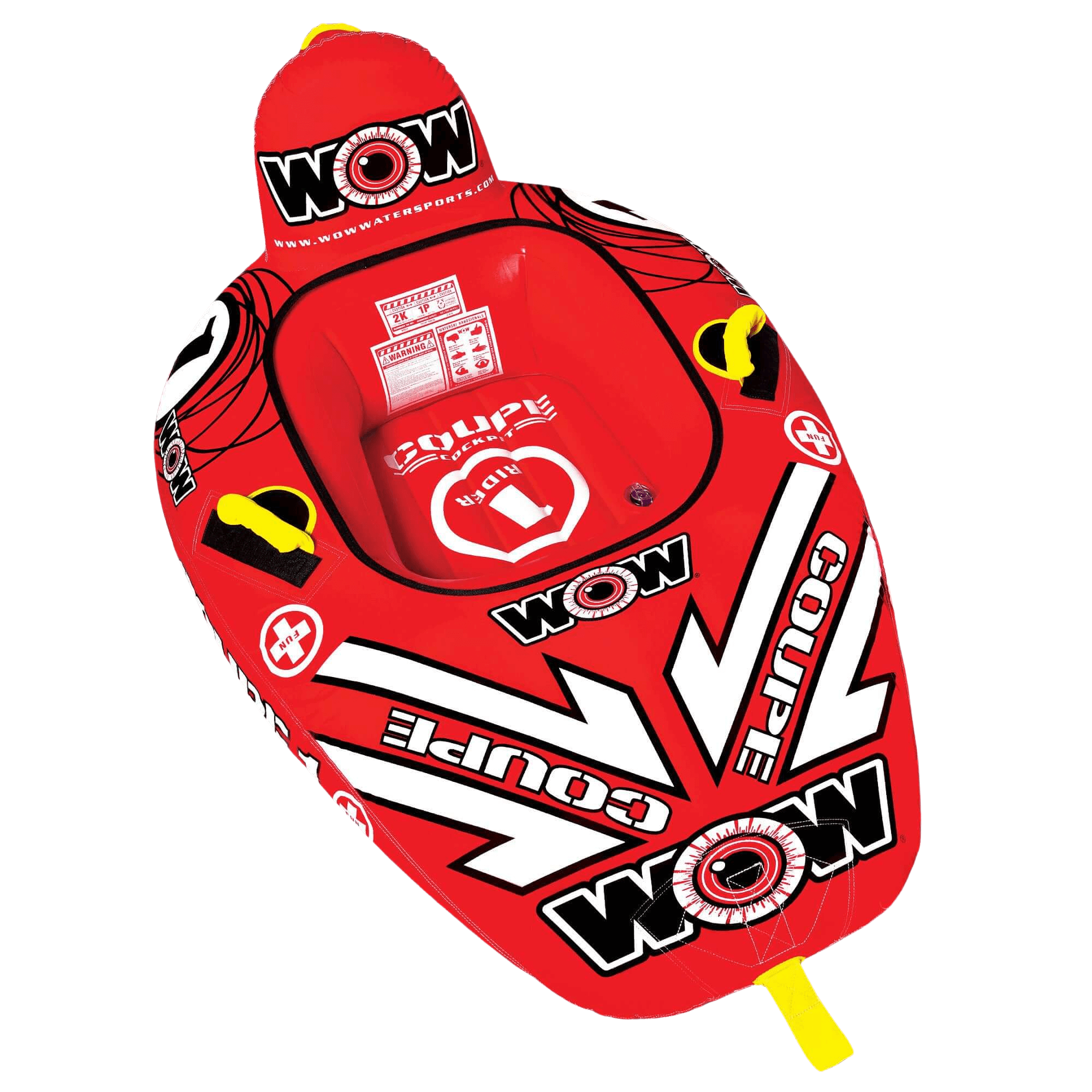 WOW Watersports Coupe 1 Person Ski Tube with Backrest and Leg Rest