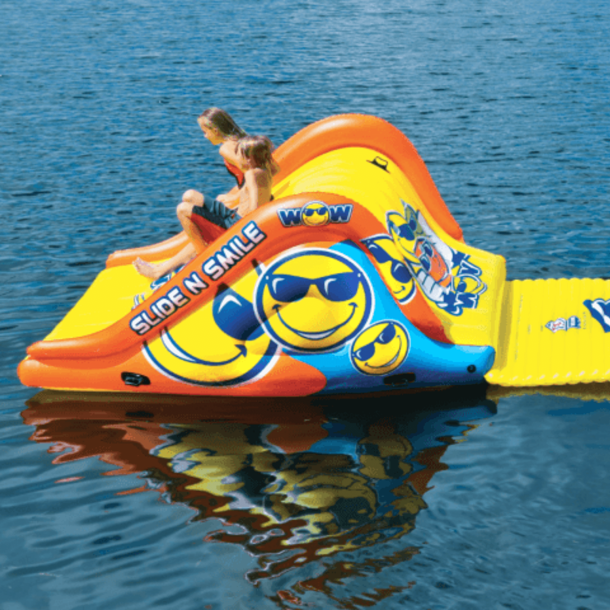 WOW Watersports Slide N Smile Floating 2 Lane Waterslide
