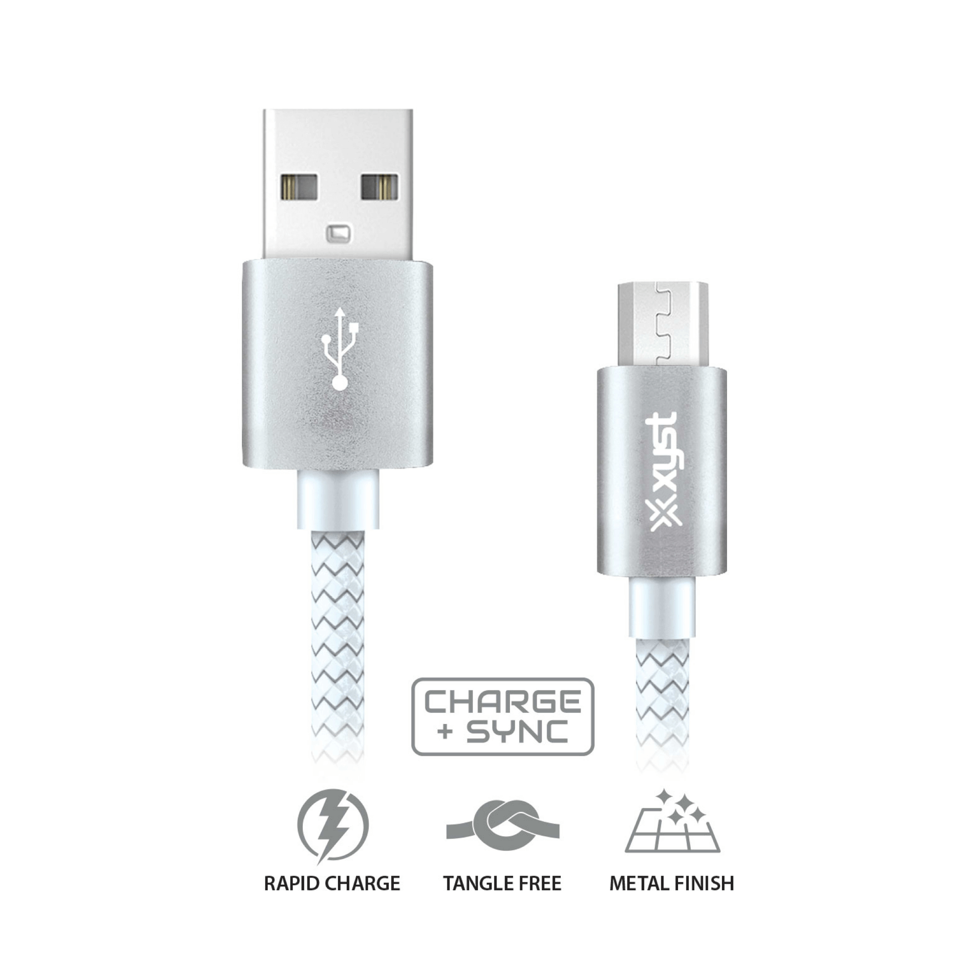 Xyst Charge and Sync USB to Micro USB Braided Cable 10Ft
