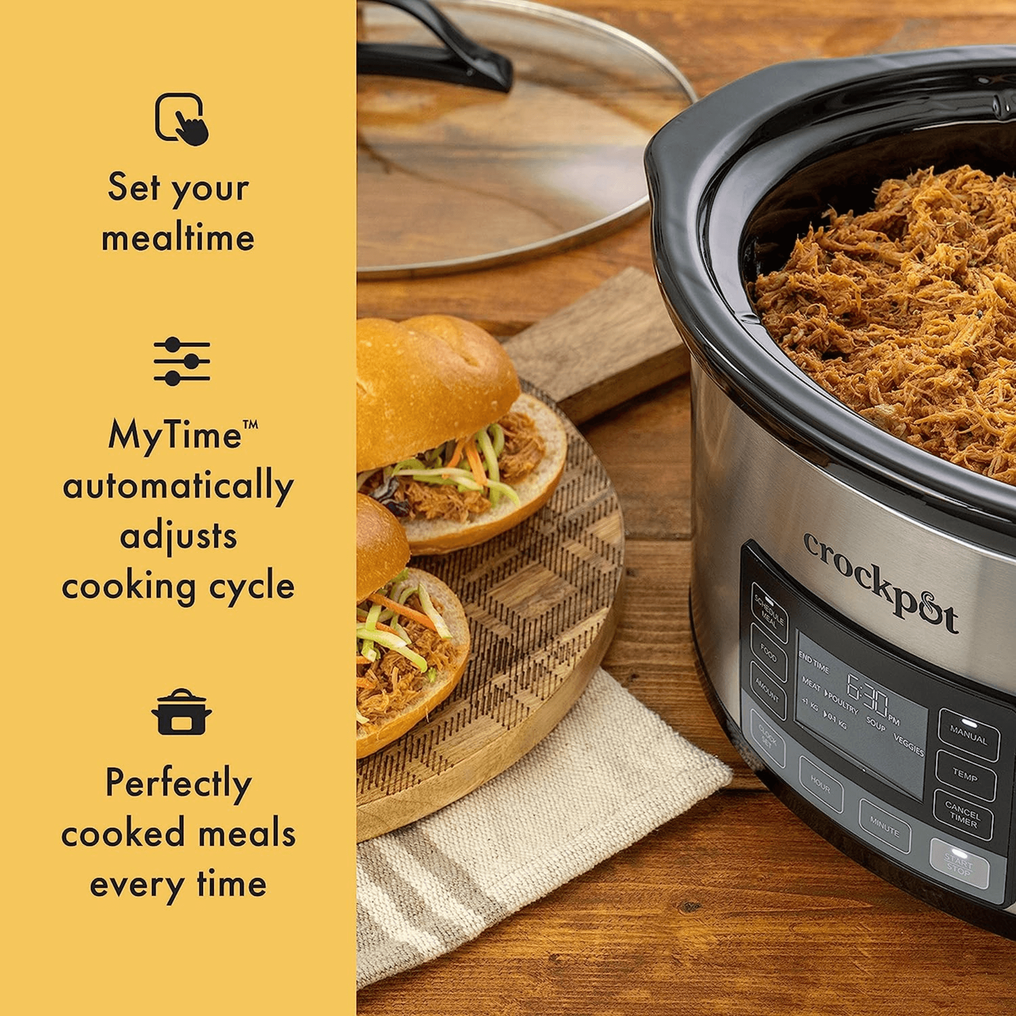 Crockpot 6-Quart My Time Digital Programmable Slow Cooker and Food Warmer