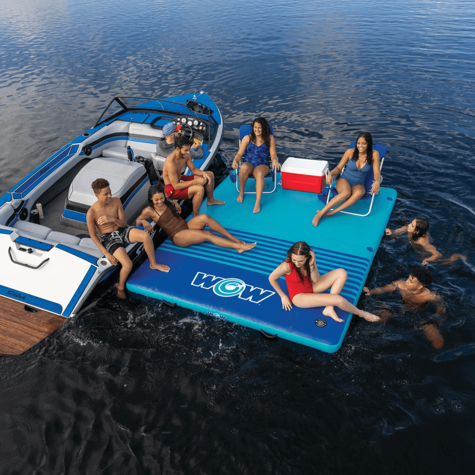 WOW Watersports 10'x8'x6" Drop Stitch Vacation Station Dock w Handles