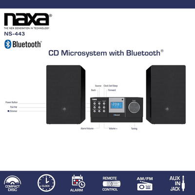Naxa CD Microsystem with Bluetooth - Refurbished