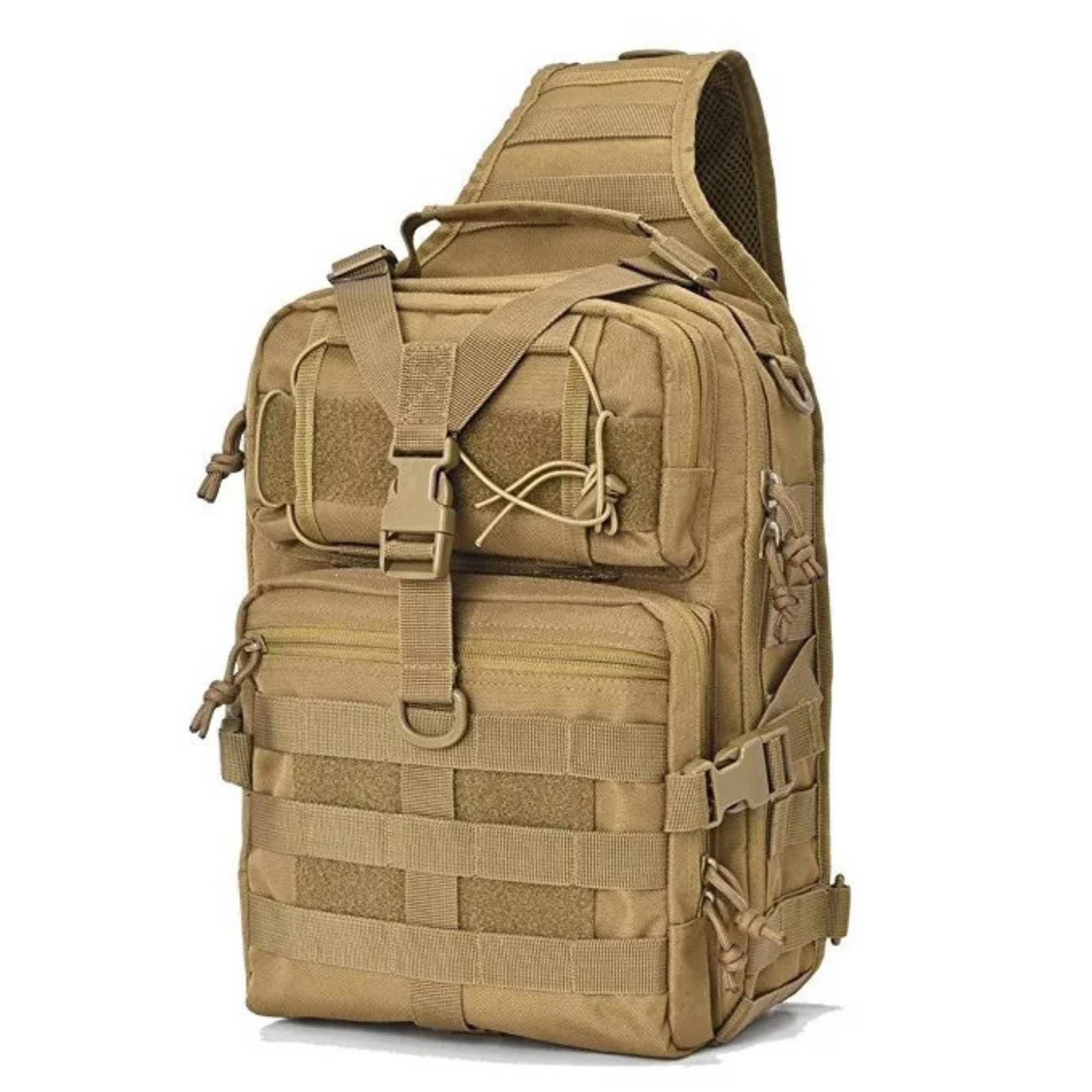 Unbranded Tactical Sling Bag – Military MOLLE Crossbody Pack For Men – Outdoor Hunting Backpack