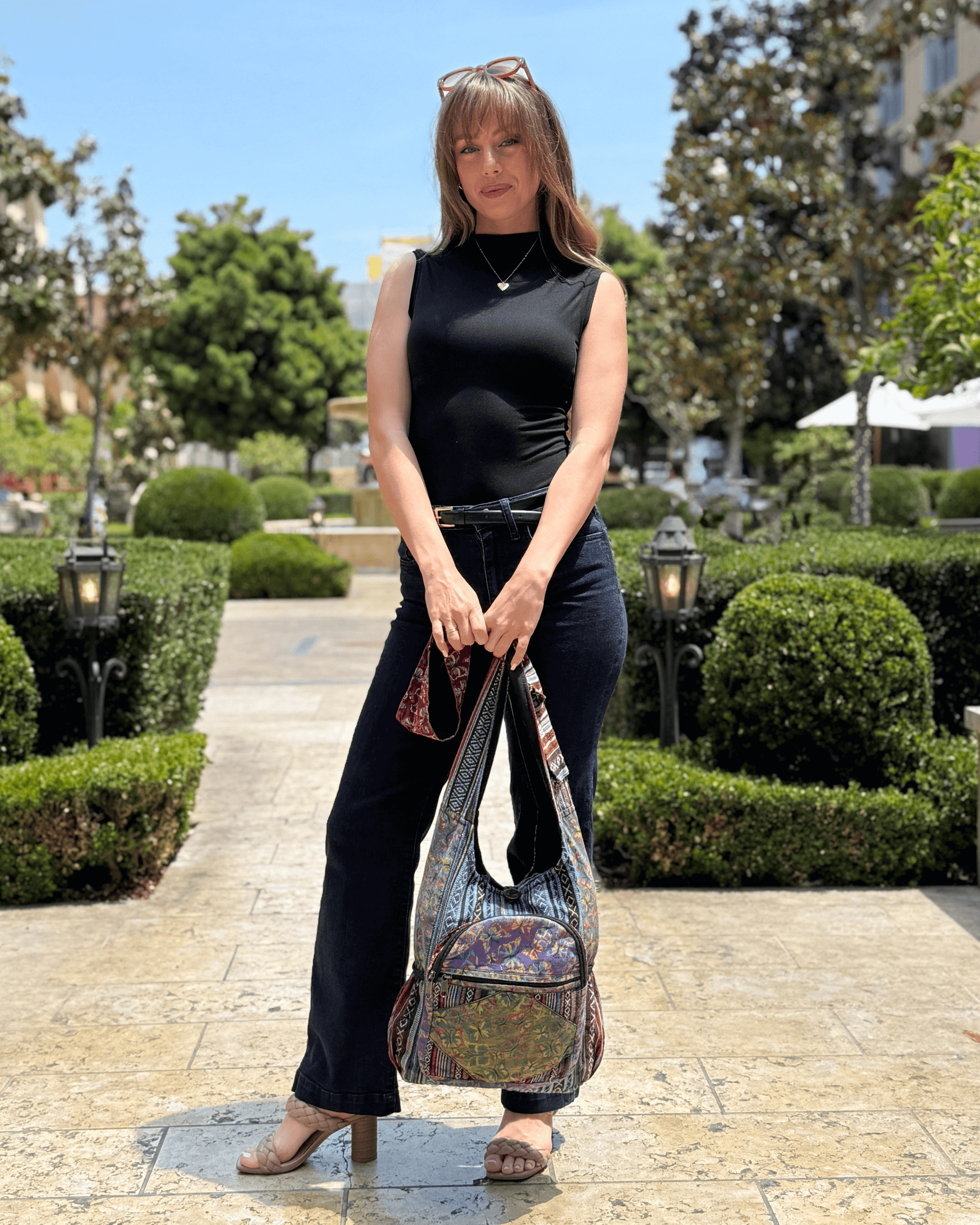 Kathmandu Collection Butterfly Design Hobo Bag