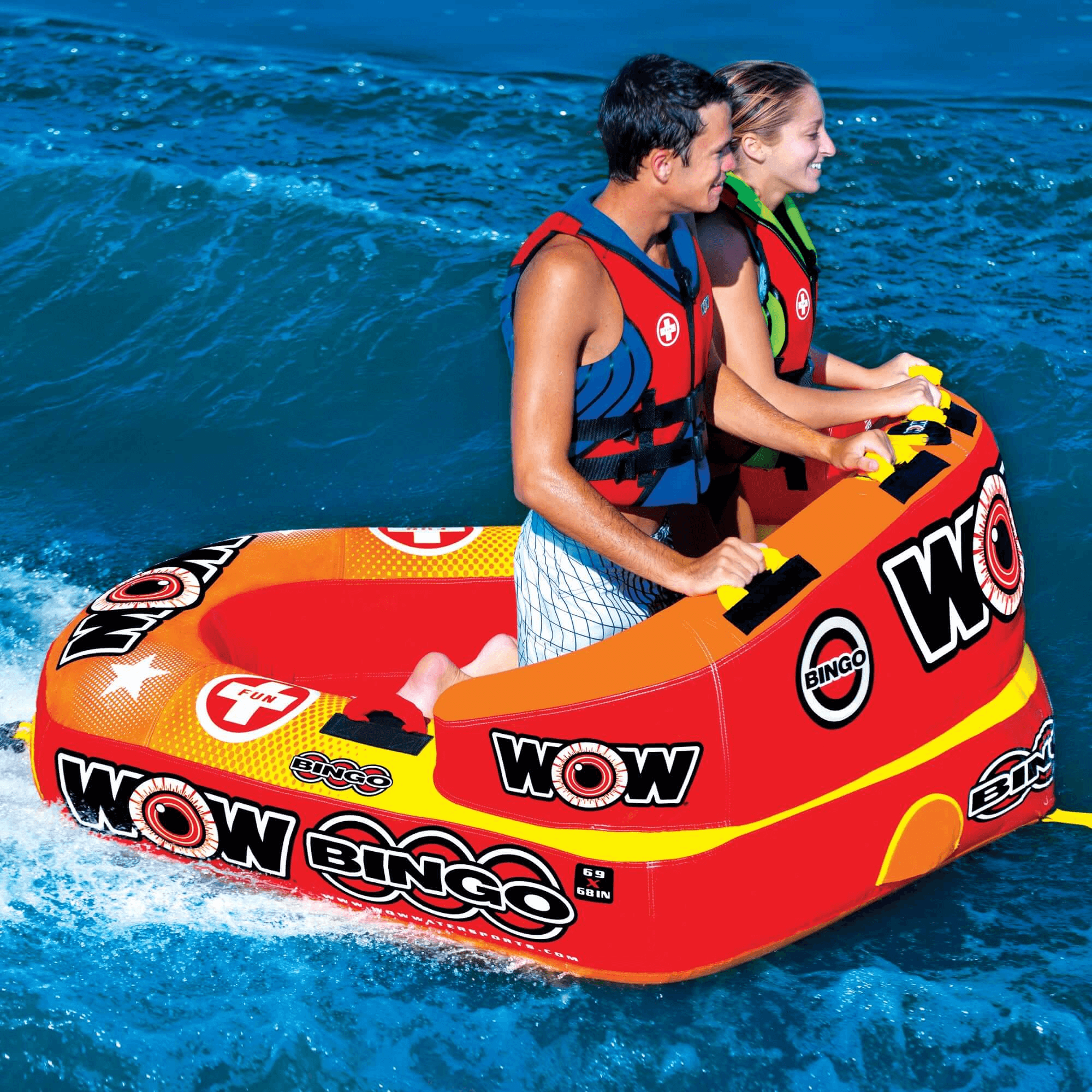 WOW Watersports Bingo 1-2 Person Cockpit Ski Tube with Secured Seating