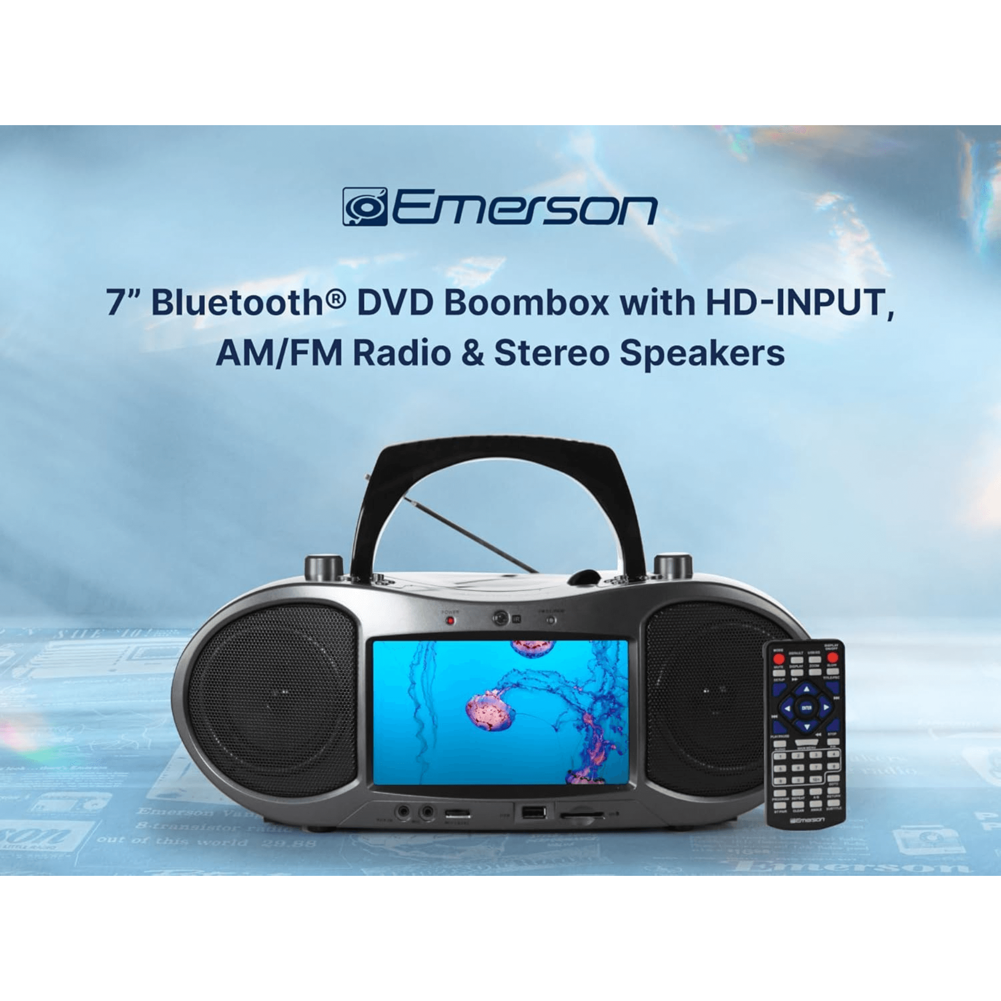 Emerson 7" Bluetooth DVD Boombox - Refurbished