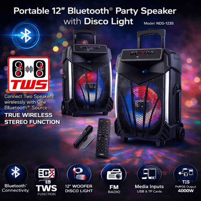 Naxa Portable 12" Bluetooth Party Speaker - Refurbished