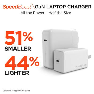 HyperGear SpeedBoost 65W USB-C PD PPS GaN Laptop Charger