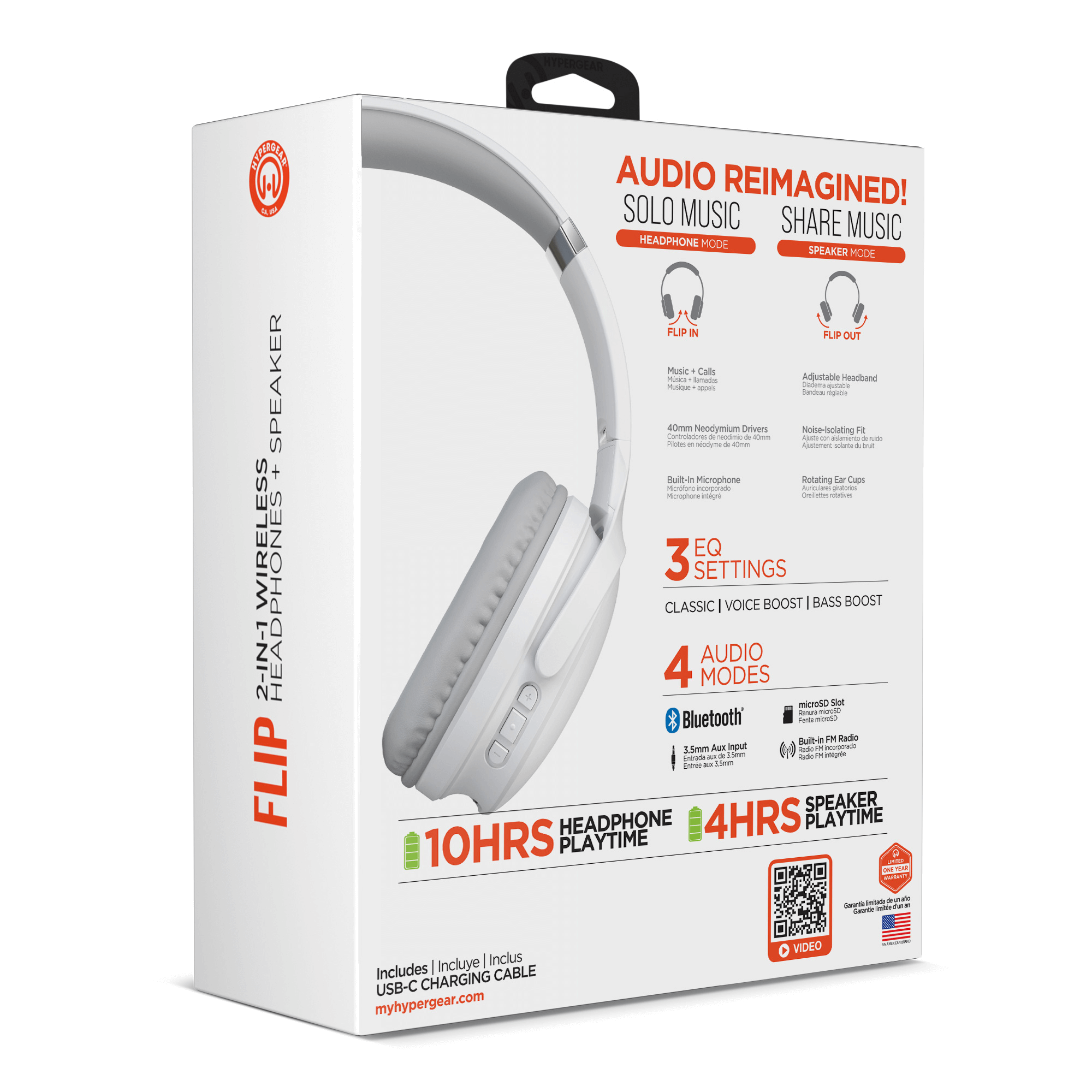 HyperGear Flip 2-in-1 Headphones Plus Speaker