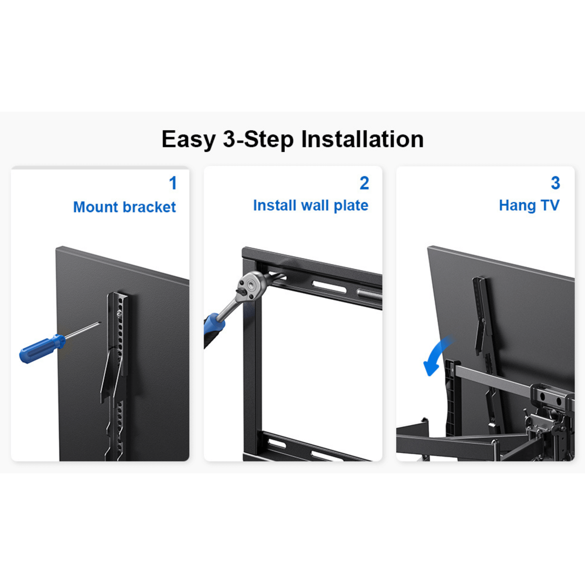 ErgoAV Motion Mount with Dual Arms for TVs 49" to 90"