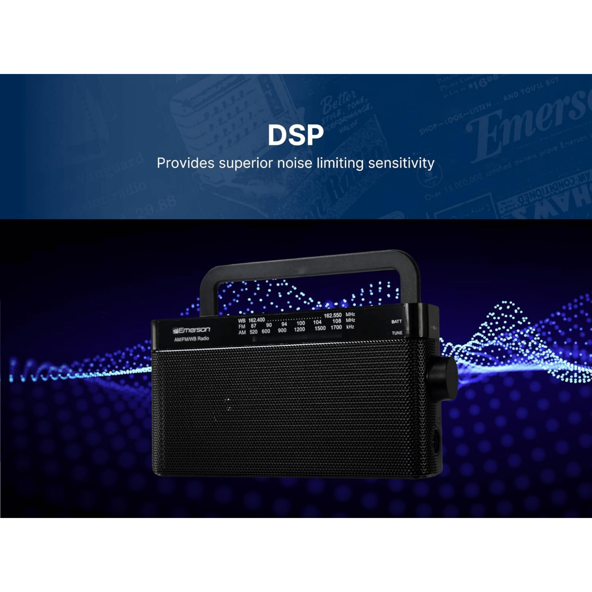 Emerson AM/FM/WB Radio with Telescopic Antenna