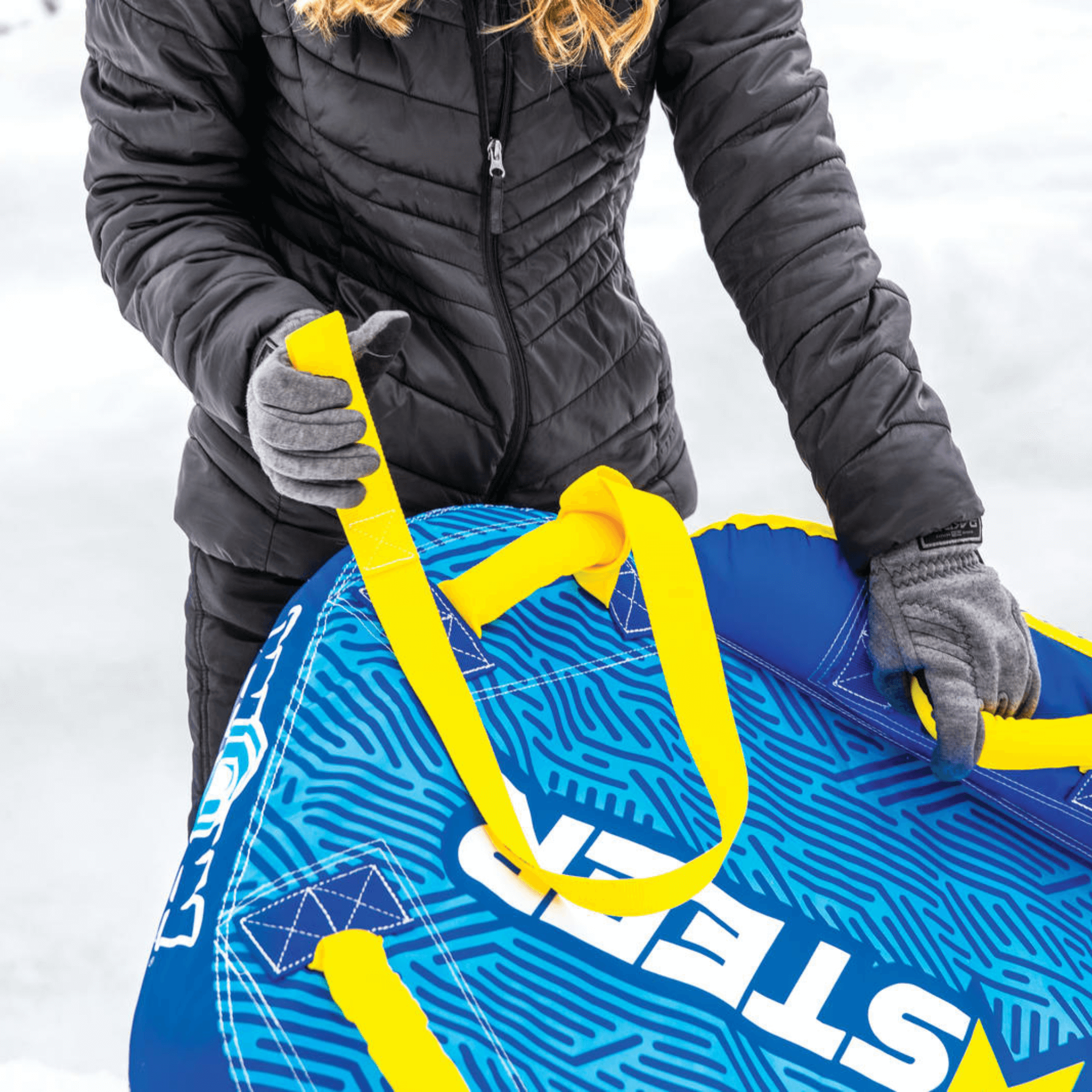 WOW Watersports SnowSteer Snow Sled with Lying Position for Easy Sledding