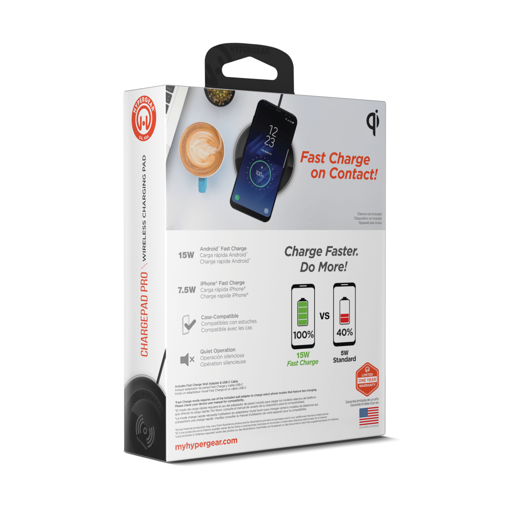 HyperGear ChargePad Pro 15W Wireless Fast Charger USB-C