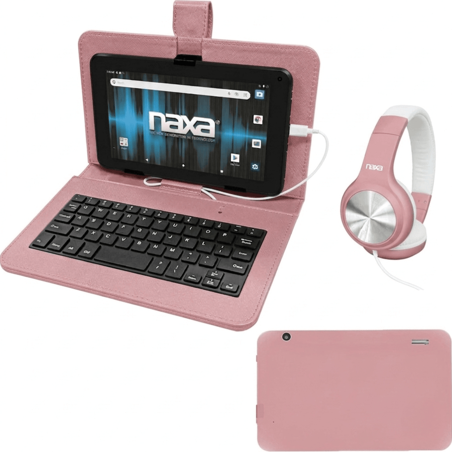 Naxa 10.1" Core Android 11 Tablet Kit Rose Gold - Refurbished