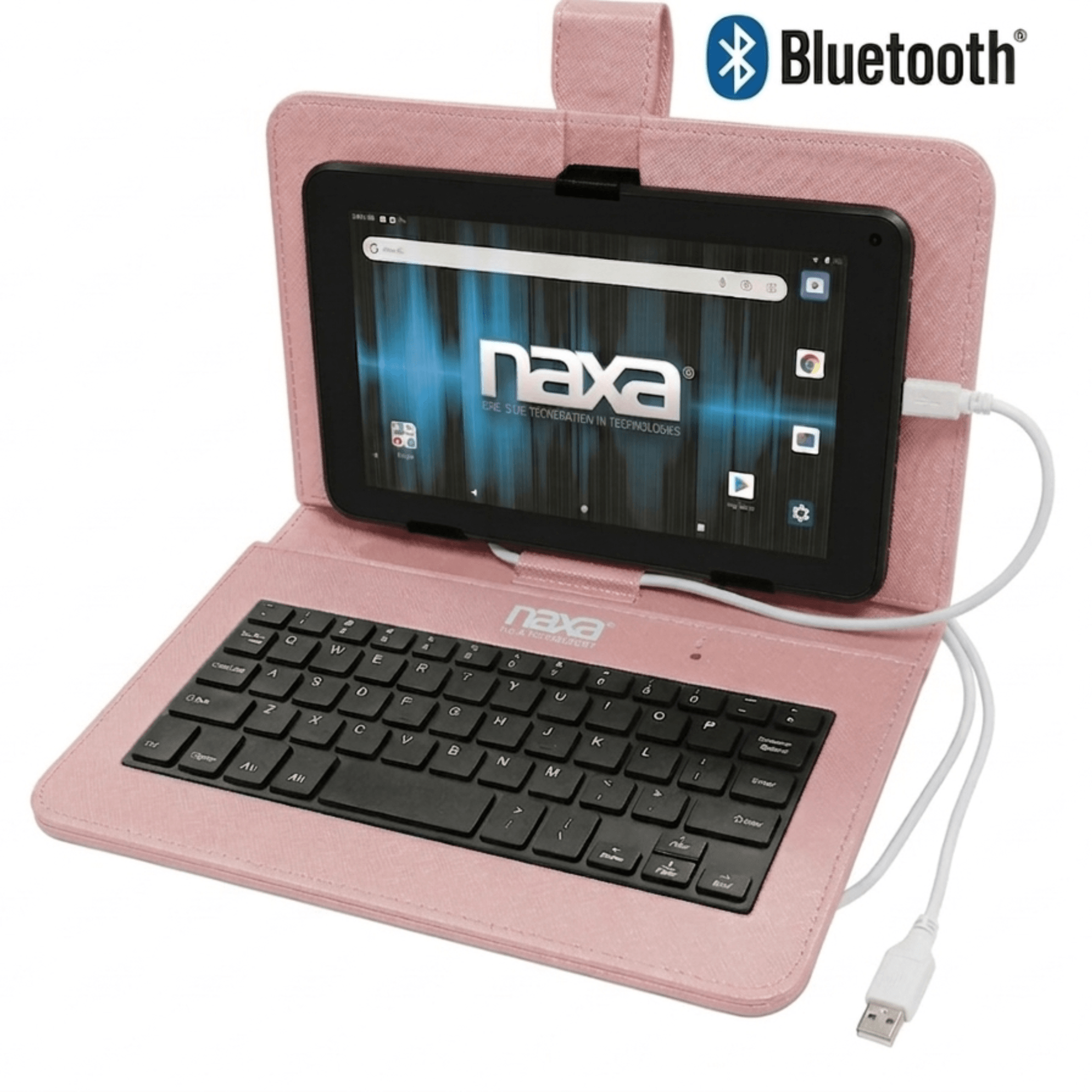 Naxa 10.1" Core Android 11 Tablet Kit Rose Gold - Refurbished