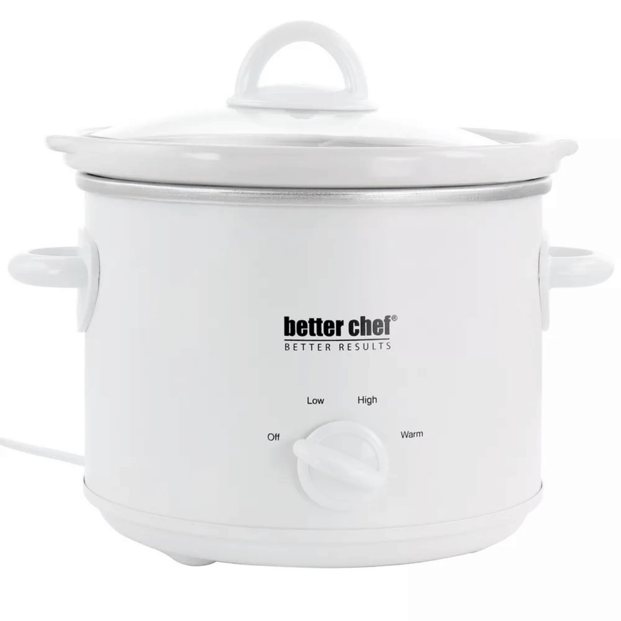 Better Chef 3-Quart Round Slow Cooker with Removable White Crock