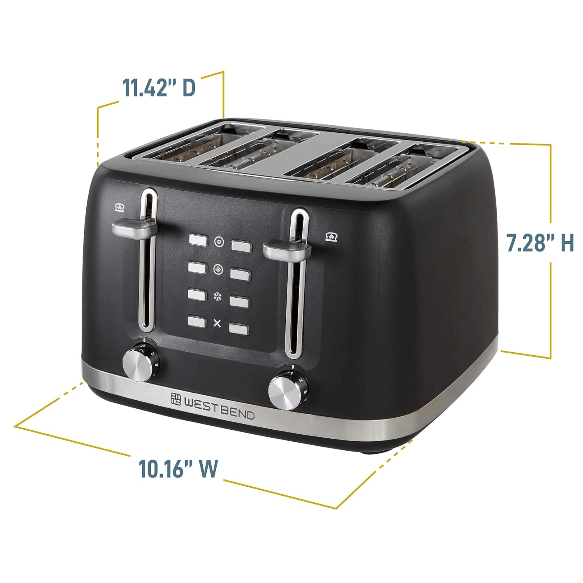 West Bend 4-Slice Multi-Function Toaster with Stainless Accents